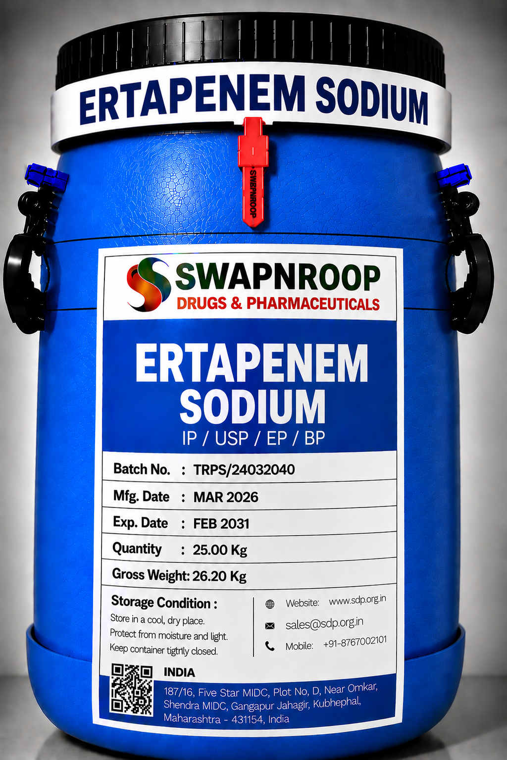 Ertapenem Sodium API Manufacturer and Bulk Supplier in Maharashtra, India – Swapnroop Pharma